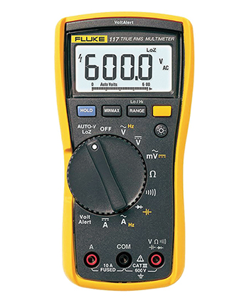 ELECTRICIANS DIGITAL MULTIMETER/CAT III 600 V safety rating, VoltAlert technology, AutoVolt automatic AC/DC voltage selection, low input impedance, LED backlight.